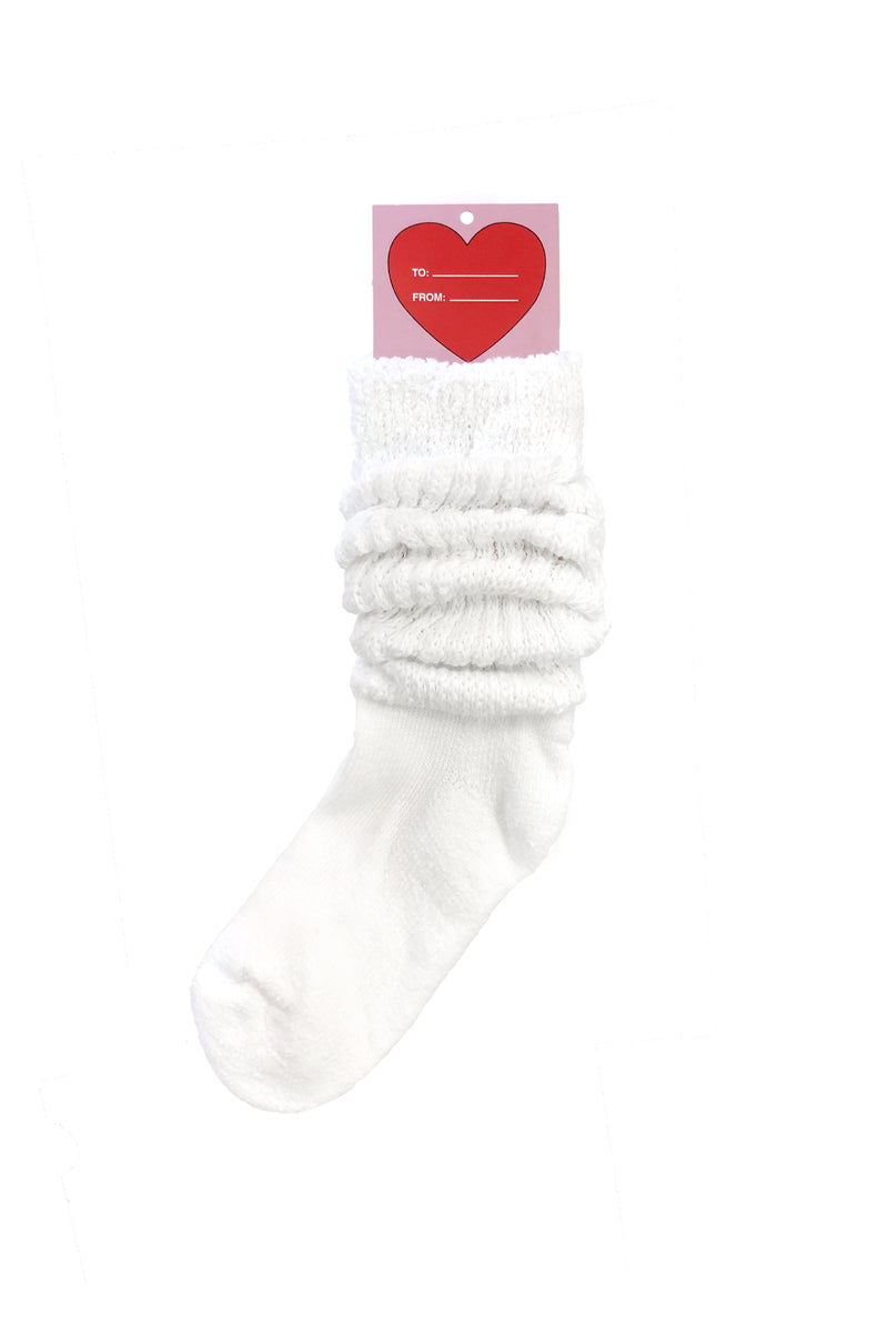 VDay Slouch Socks, White SOOP SOOP