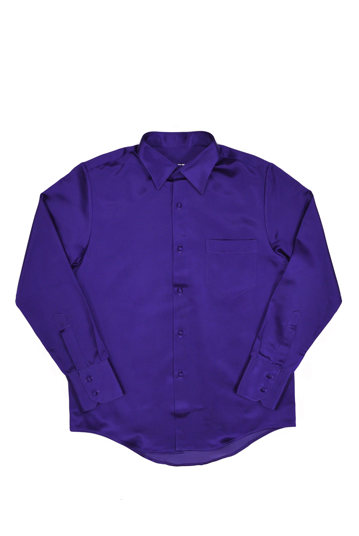 Ernest W. Baker Covered Button Shirt, Purple Satin