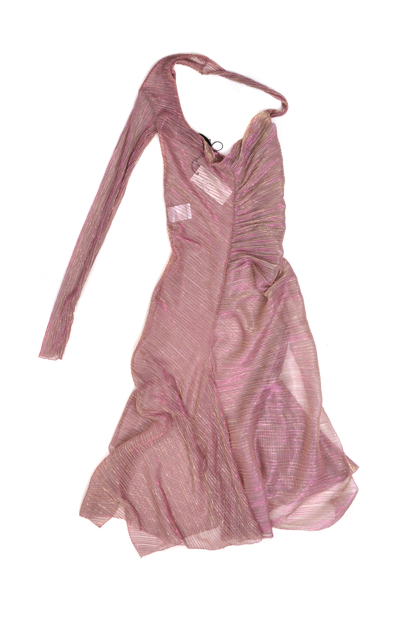 Gauntlett Cheng Asymmetric Dress, Sheer Pink