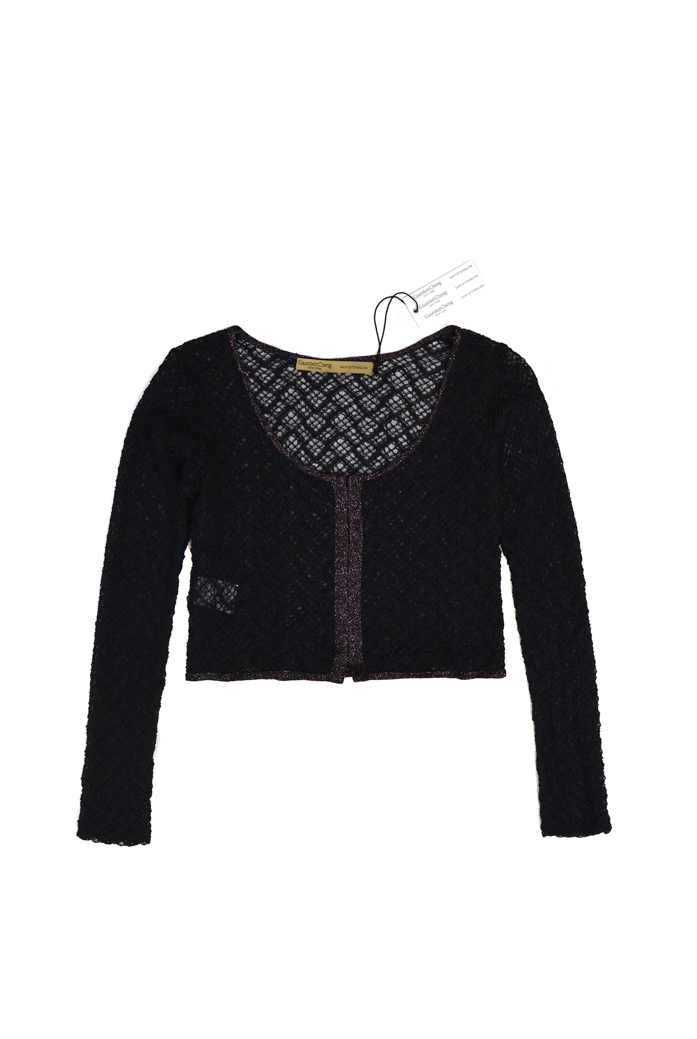 Gauntlett Cheng Lace Knit Cardigan, Black
