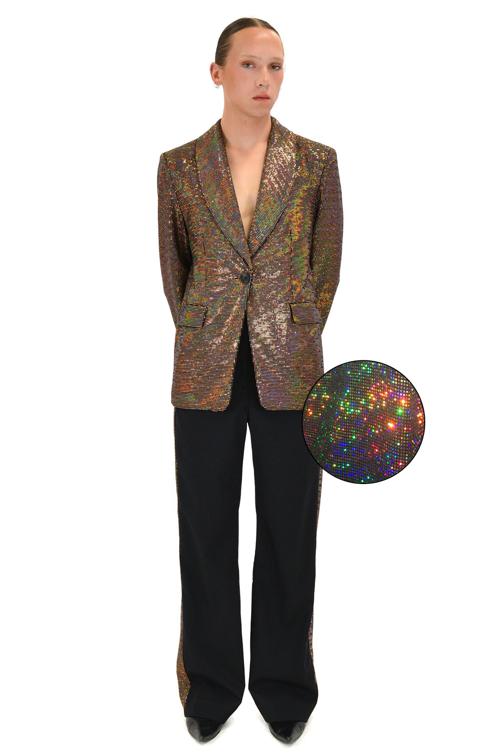 Puppets and Puppets Sparkly Tuxedo Jacket
