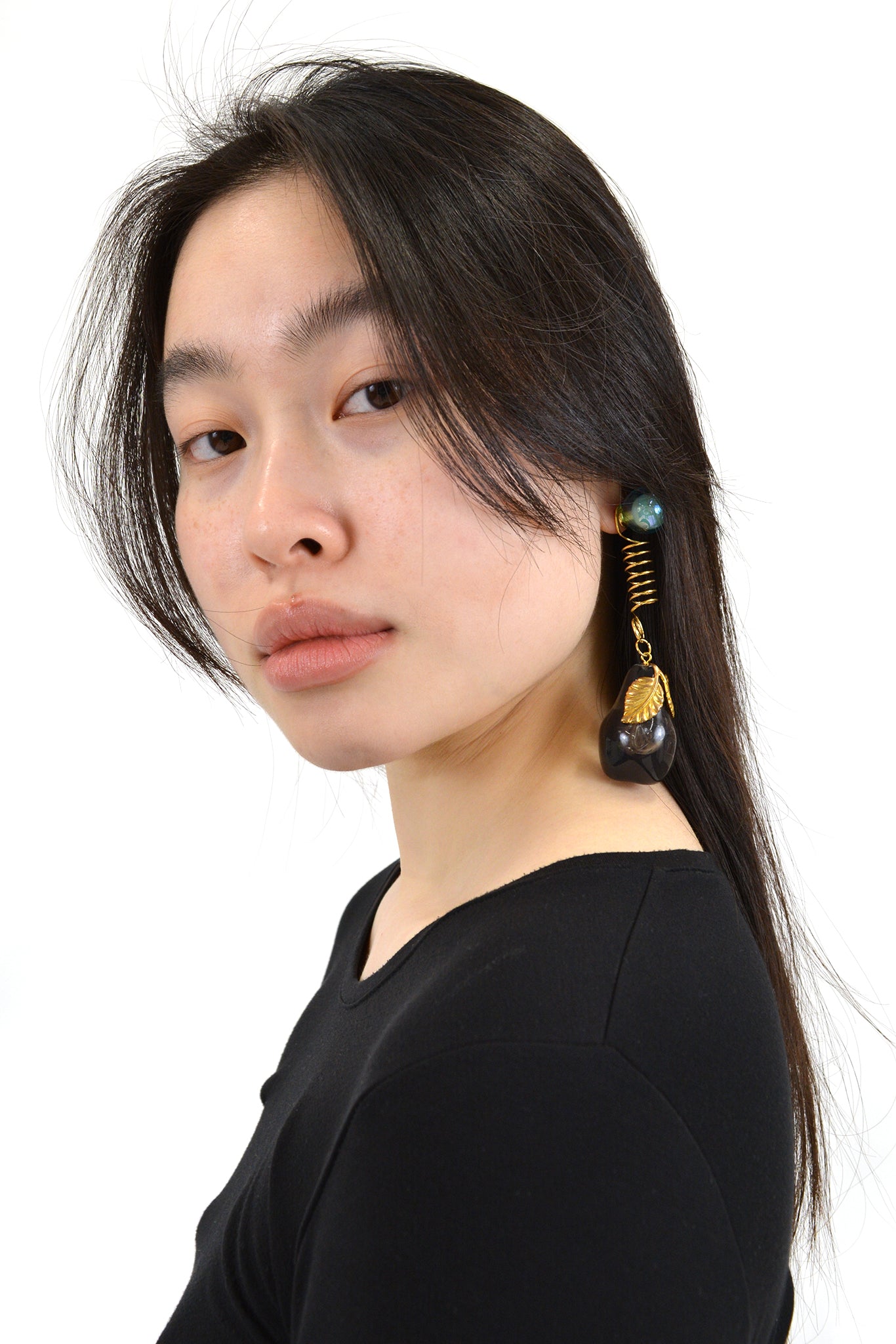 Florence Tétier for Neith Nyer Pear Earring, Black