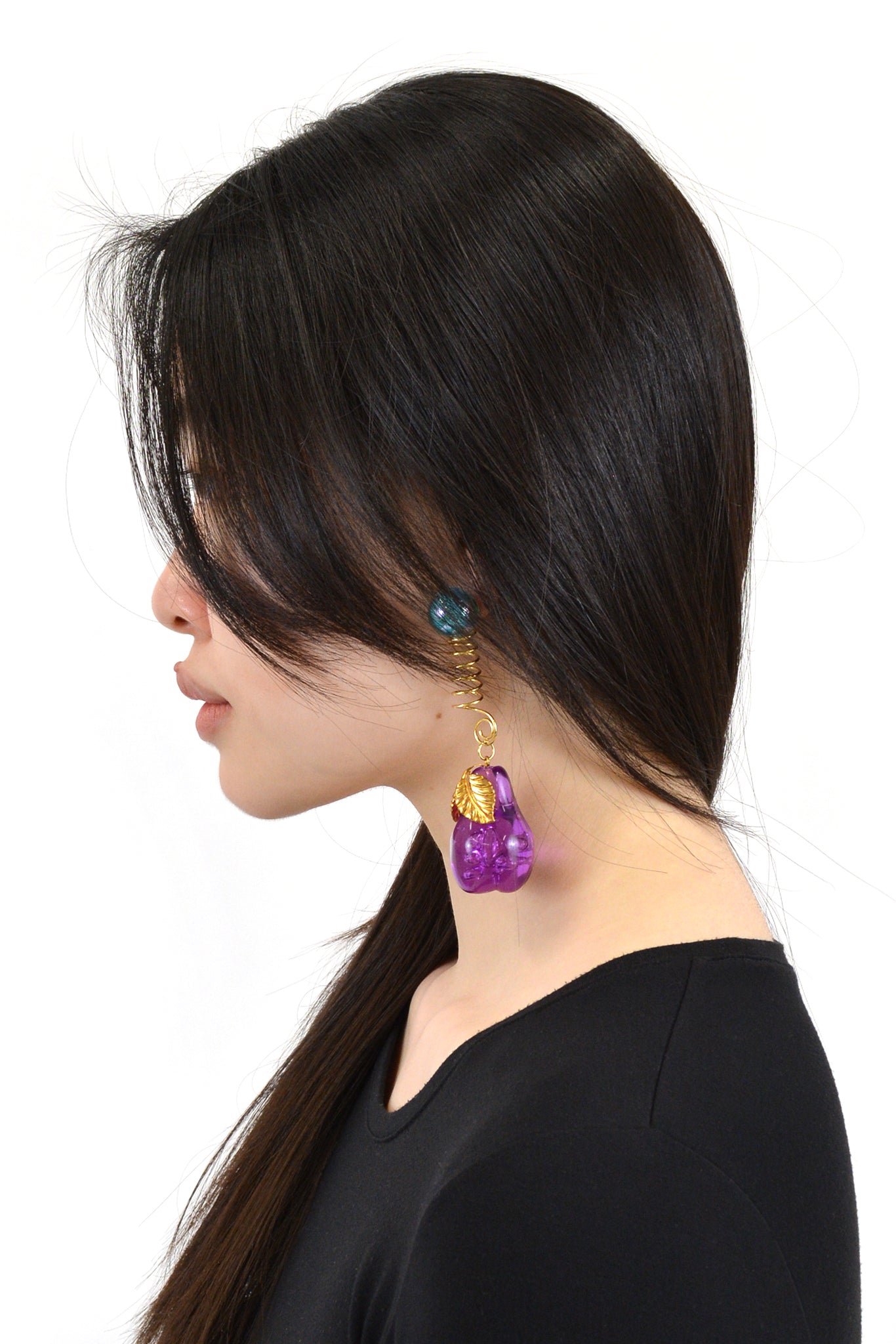 Florence Tétier for Neith Nyer Pear Earring, Purple