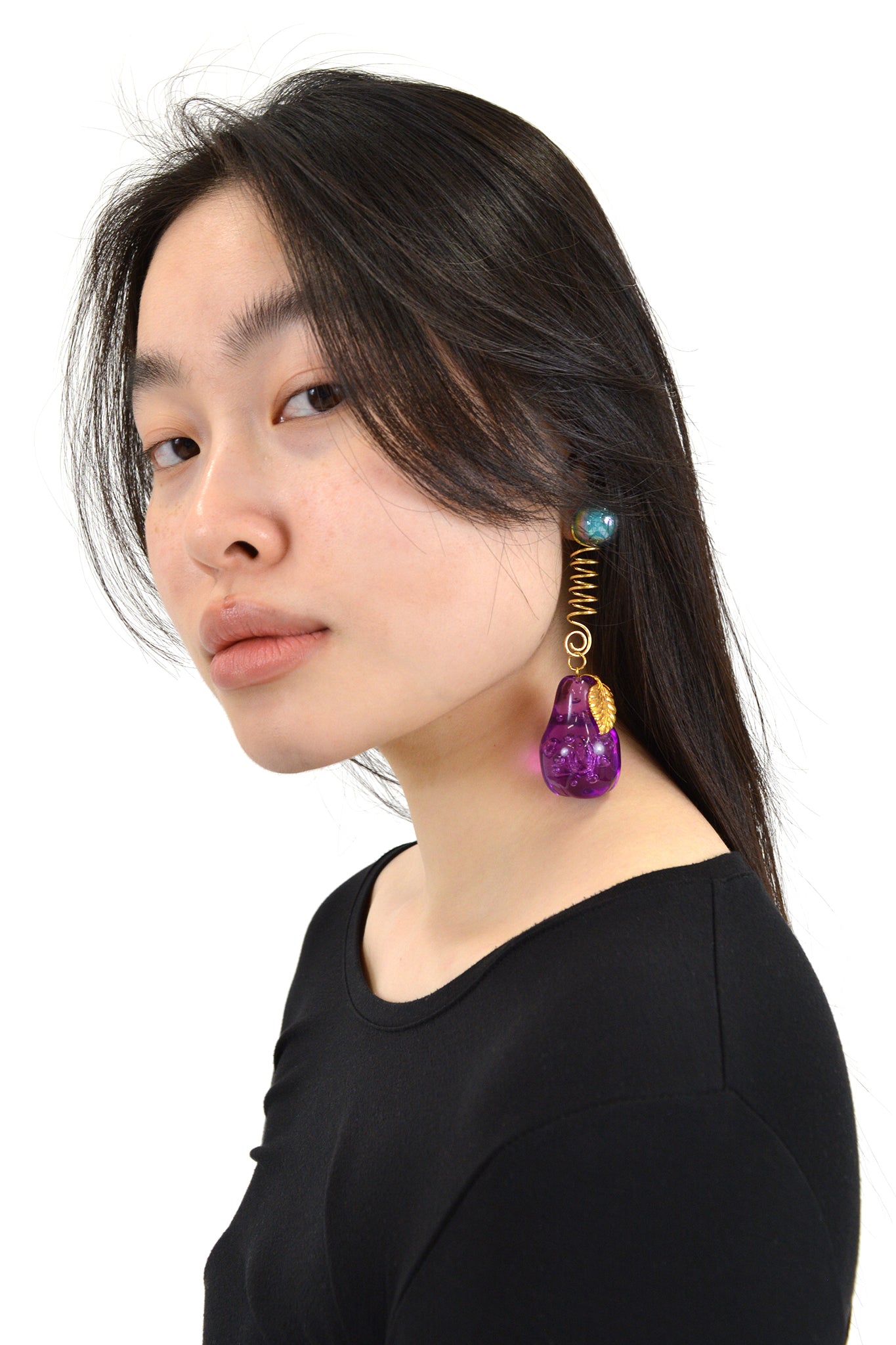 Florence Tétier for Neith Nyer Pear Earring, Purple