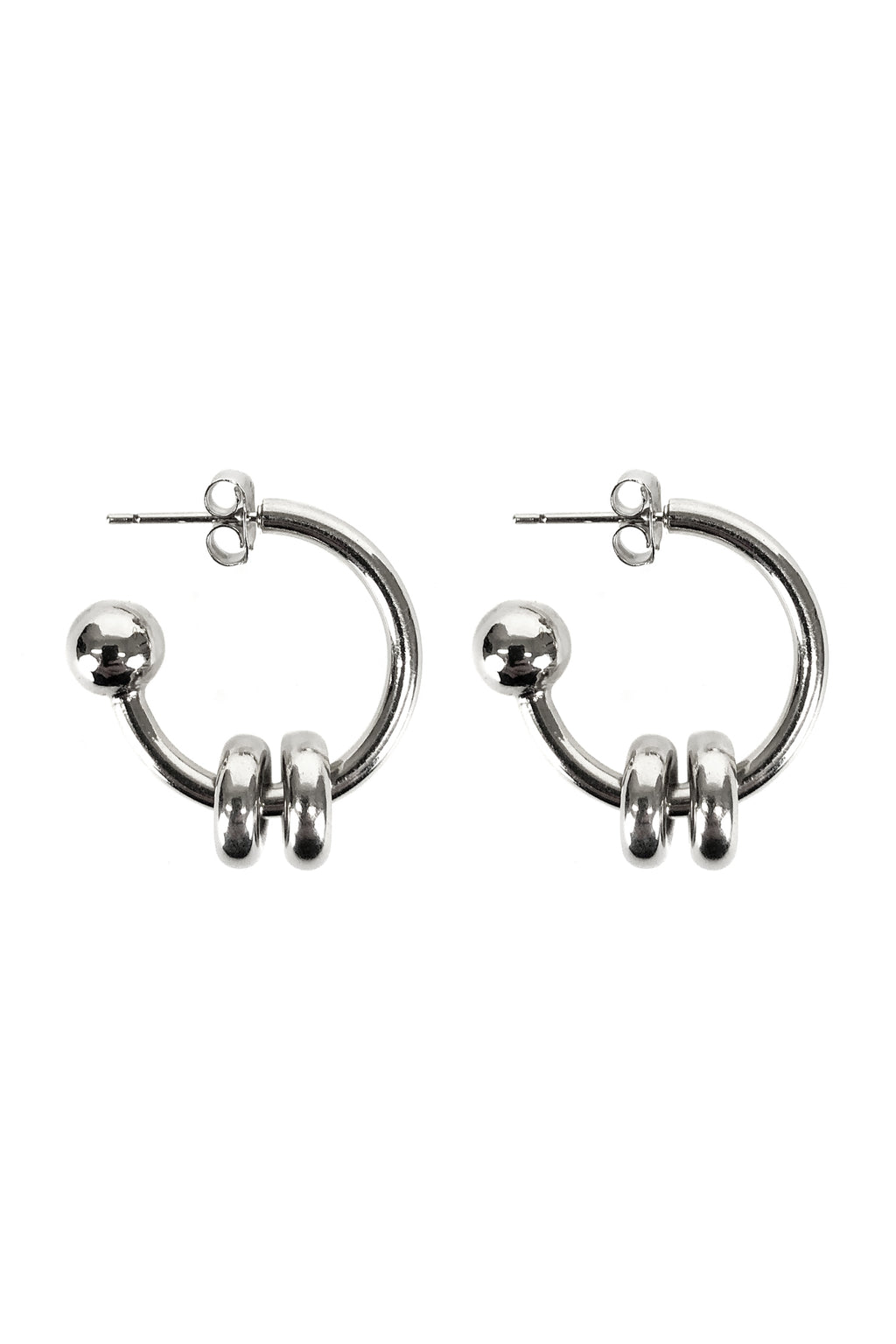 Justine Clenquet Alan Earrings, Palladium - BACK IN STOCK!