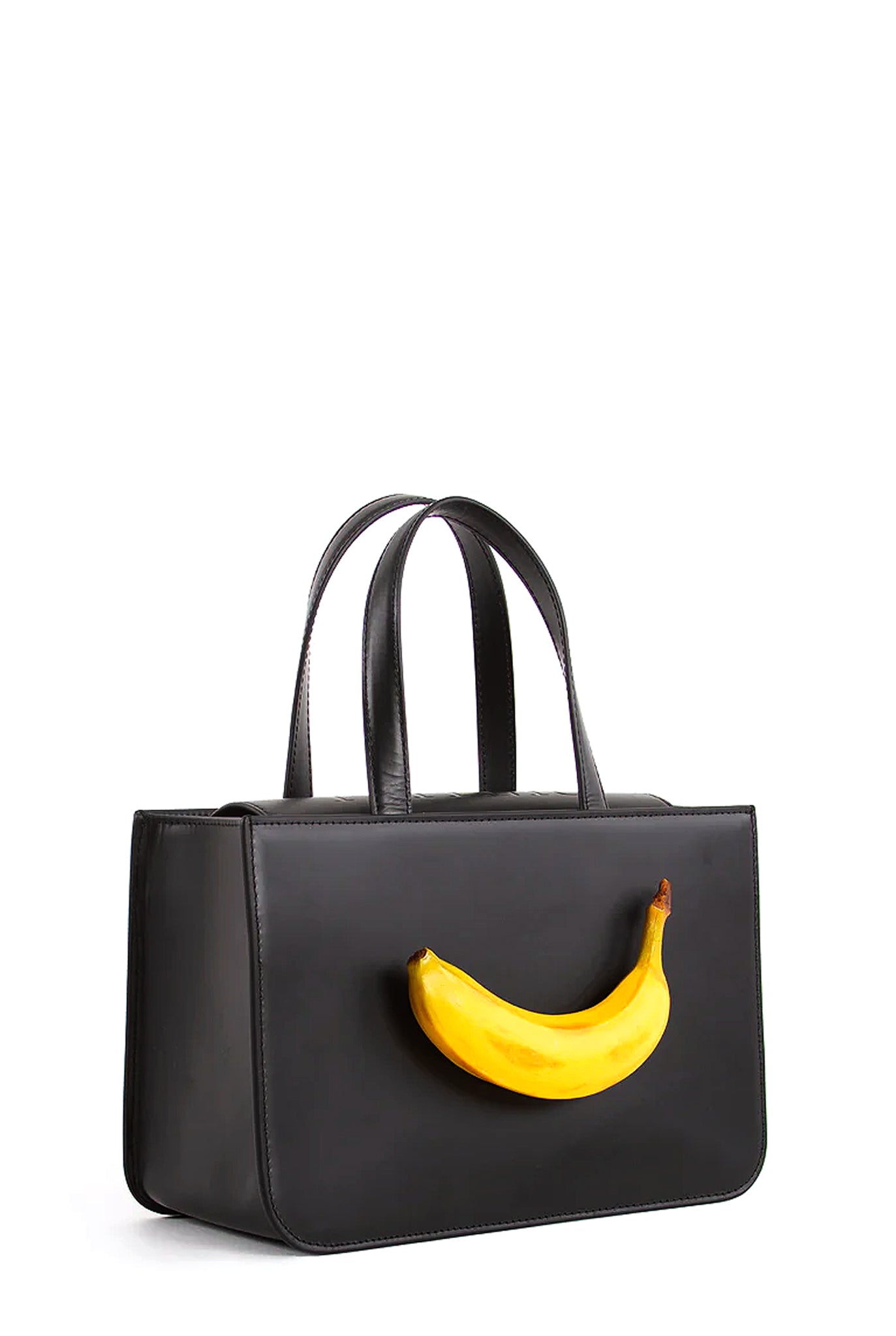 Puppets and Puppets Banana Bag, Black Leather
