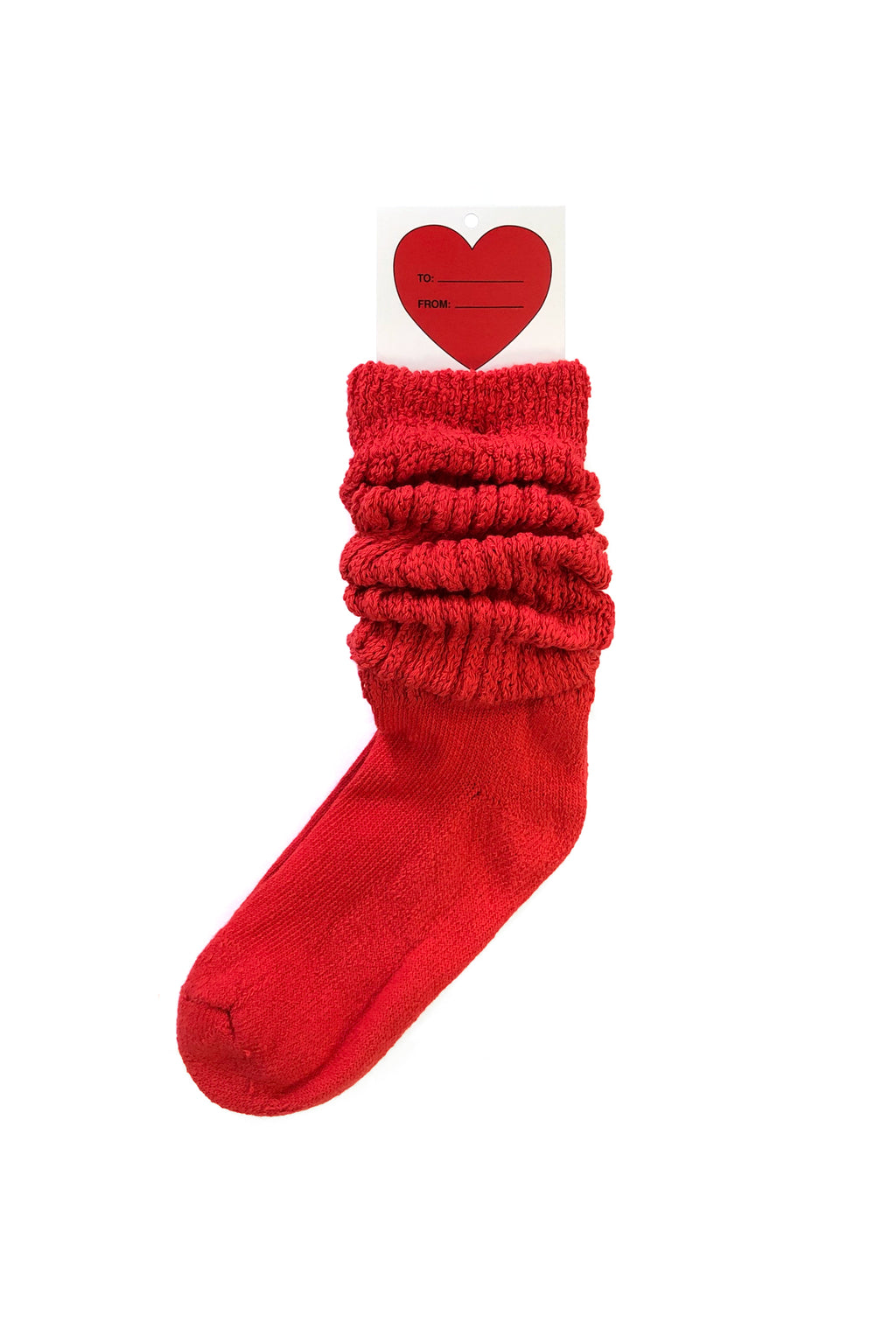 V-Day Slouch Socks, Red