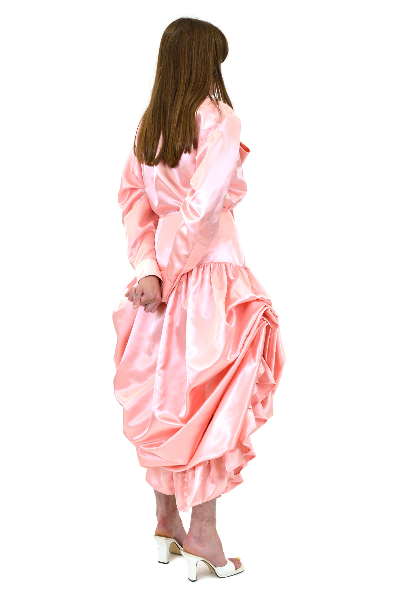 Vaquera Pink Satin Curtain Skirt